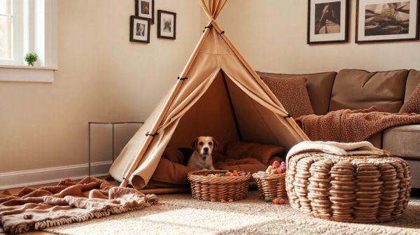 Créer un coin douillet pour votre chien avec un tipi